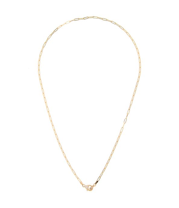 Corrente links manhattan em ouro com fecho em diamantes