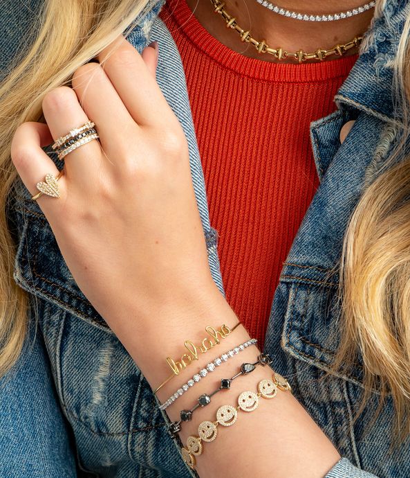 Anel coração em ouro com pavê de diamantes