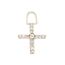 Berloque para brinco crucifixo em ouro com safiras e topázio