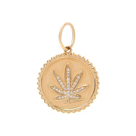 Medalha marijuana em ouro com diamantes