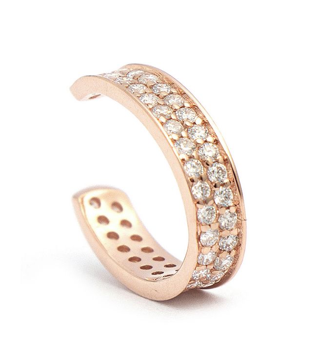 Piercing de encaixe de ouro rosa com diamantes - Beatriz Werebe