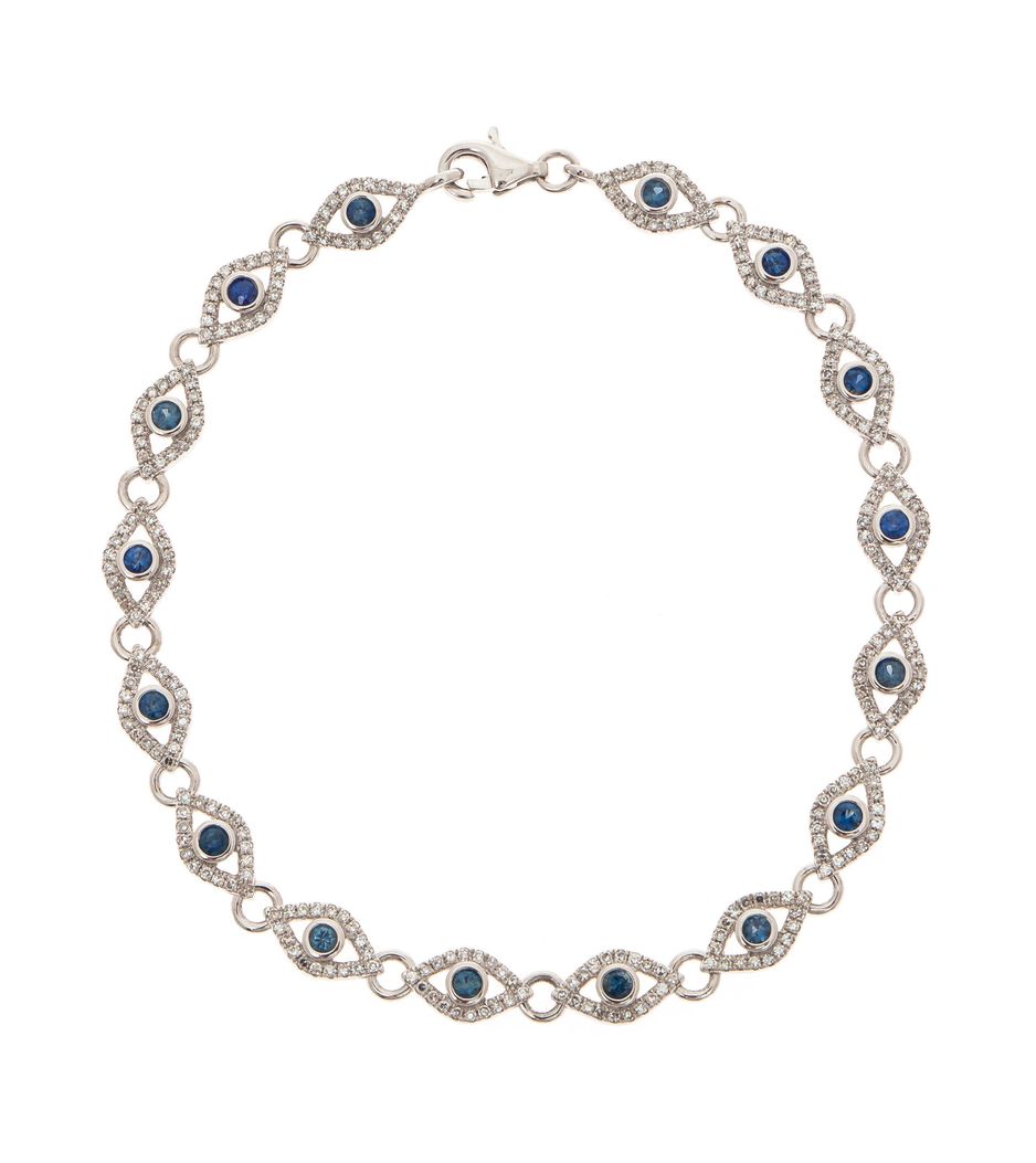 Pulseira-olho-grego-em-ouro-com-safiras-e-diamantes Pulseira-olho-grego-em-ouro-com-safiras-e-diamantes