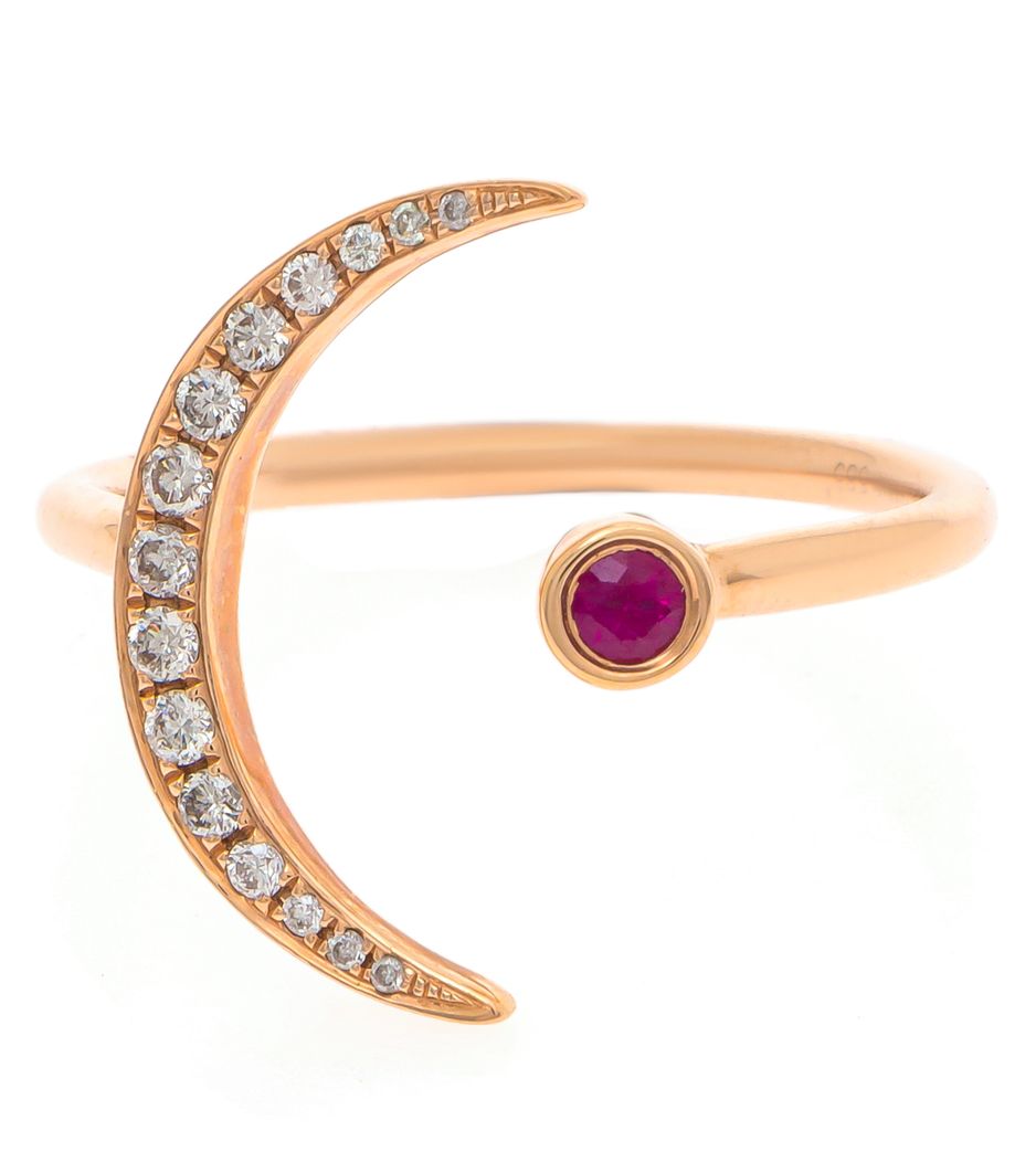 Anel-meia-lua-em-ouro-com-rubi-e-diamantes Anel-meia-lua-em-ouro-com-rubi-e-diamantes