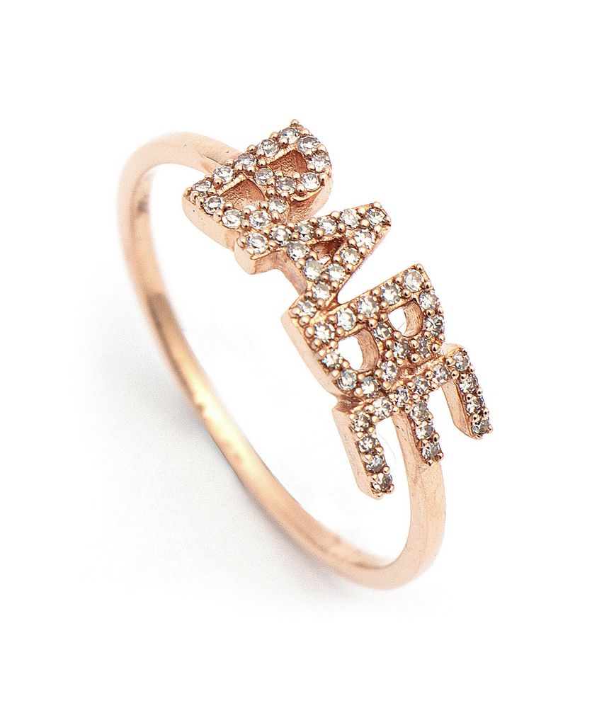 Anel babe de ouro com diamantes