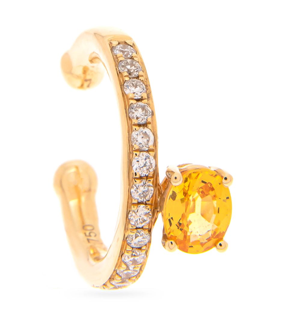Brinco-piercing-de-ouro-com-safira-e-diamantes Brinco-piercing-de-ouro-com-safira-e-diamantes