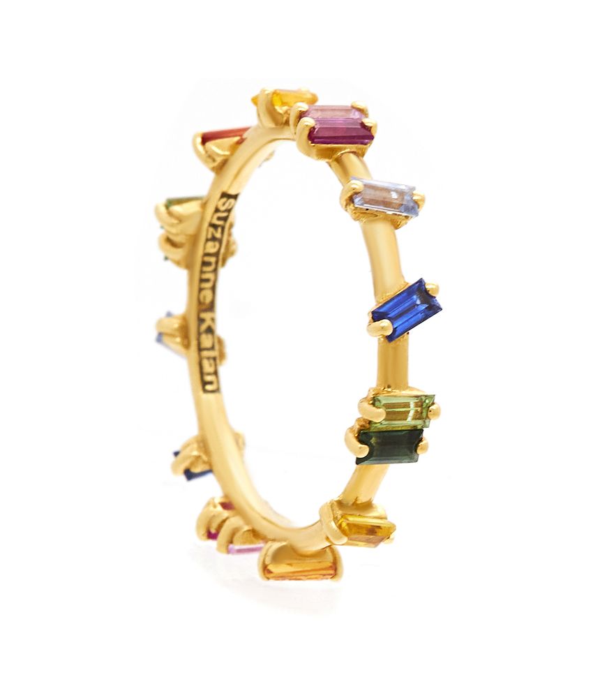 Aliança-Suzanne-Kalan-Rainbow-Fireworks-de-ouro-com-safiras-