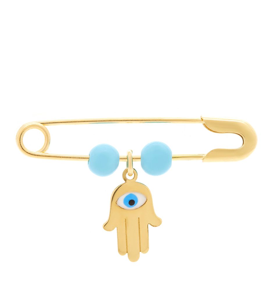 Alfinete-de-ouro-infantil-hamsa-com-turquesa Alfinete-de-ouro-infantil-hamsa-com-turquesa