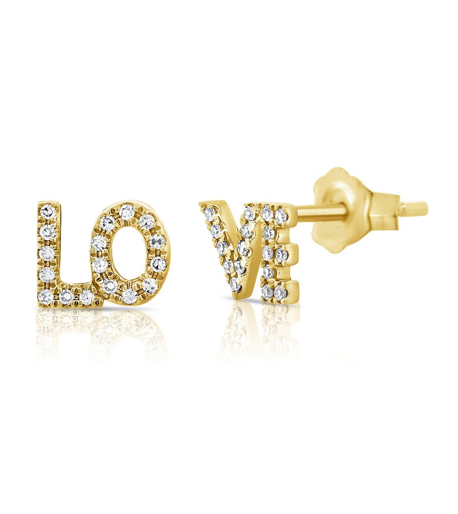 Brinco-stud-LO-VE-de-ouro-com-diamantes Brinco-stud-LO-VE-de-ouro-com-diamantes
