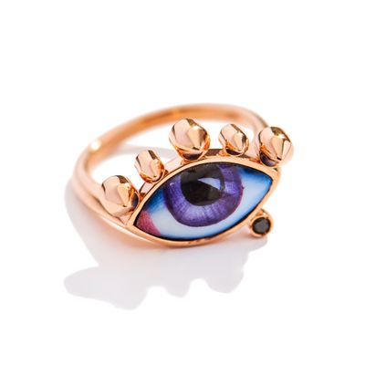 Anel-Lito-olho-grego-de-ouro-com-diamante-e-esmalte