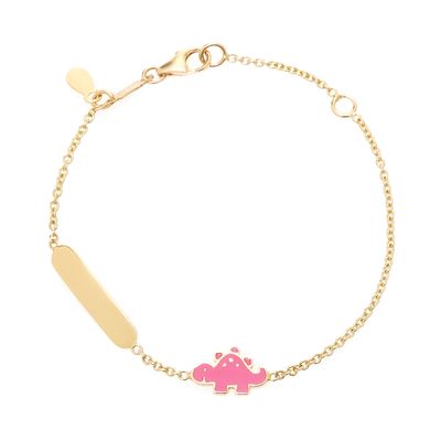 Pulseira-infantil-ID-dinossauro-de-ouro