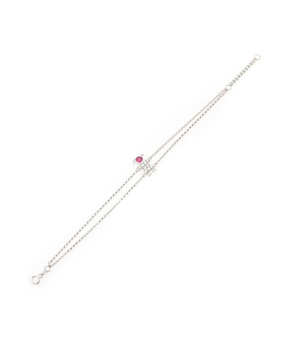 Pulseira-infantil-menina-de-ouro-com-diamantes-e-rubi-