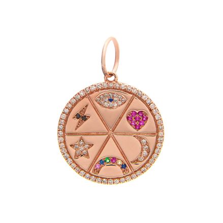 Berloque-simbolos-de-ouro-rosa-com-diamantes-e-safiras