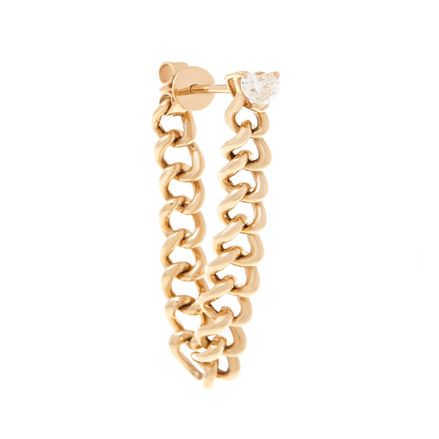 Brinco-unico-chain-ID-heart-shape-de-ouro-com-diamante