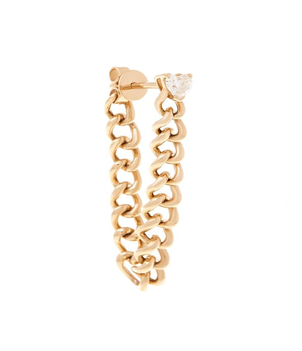 Brinco-unico-chain-ID-heart-shape-de-ouro-com-diamante