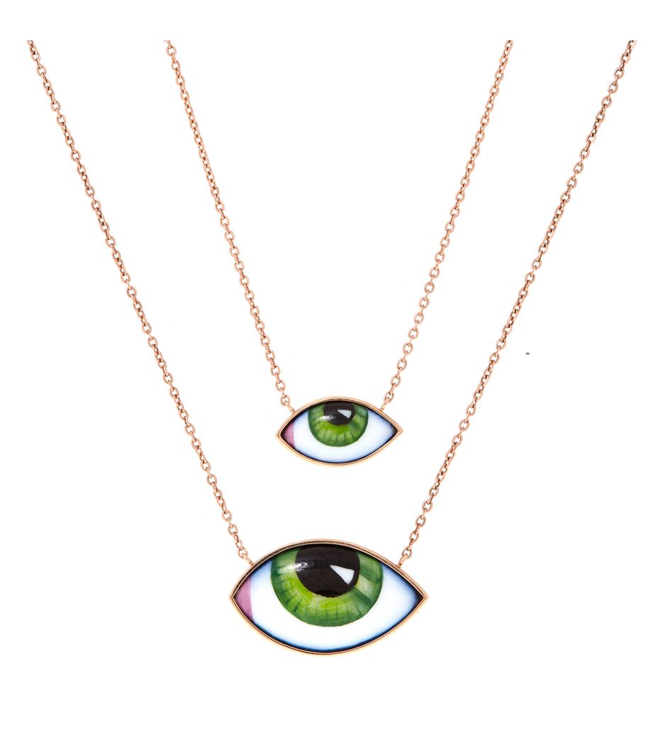 Colar-escapulario-Lito-de-ouro-rosa-com-olho-grego-verde Colar-escapulario-Lito-de-ouro-rosa-com-olho-grego-verde