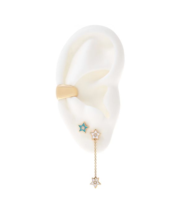 Brinco-unico-estrelas-de-ouro-com-diamante-e-esmalte