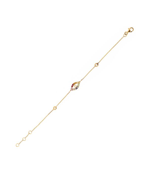 Pulseira-olho-grego-rainbow-de-ouro-com-safiras-e-brilhantes