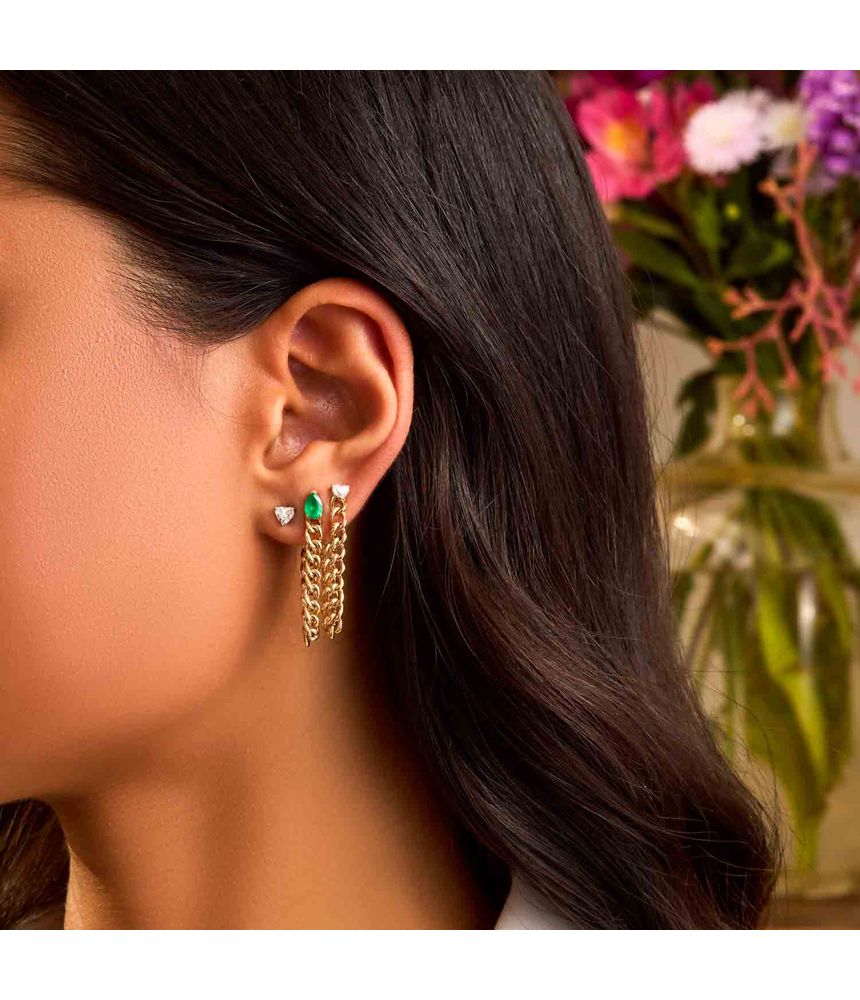 Brinco-unico-chain-ID-heart-shape-de-ouro-com-diamante