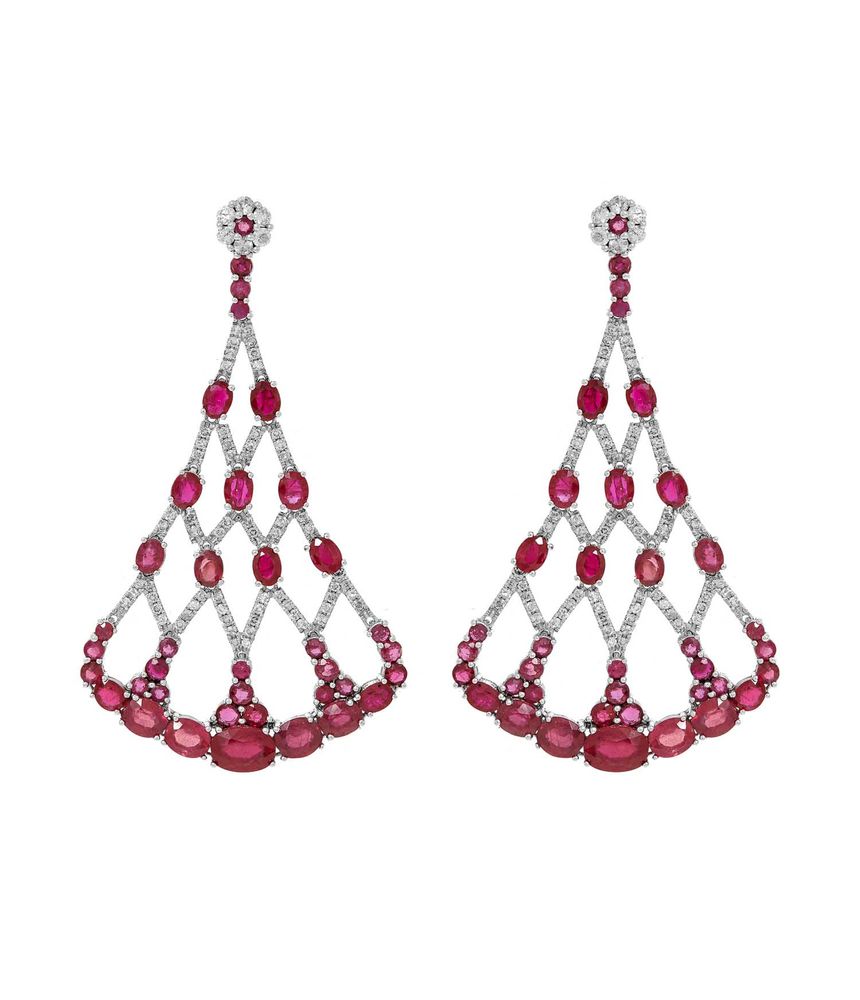 Brinco com rubis e brilhantes