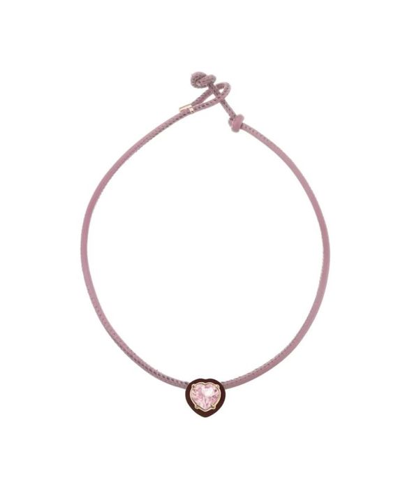 Colar-Bea-Bongiasca-pop-choker-chocolate-enamel-de-ouro-com-quartzo-rosa