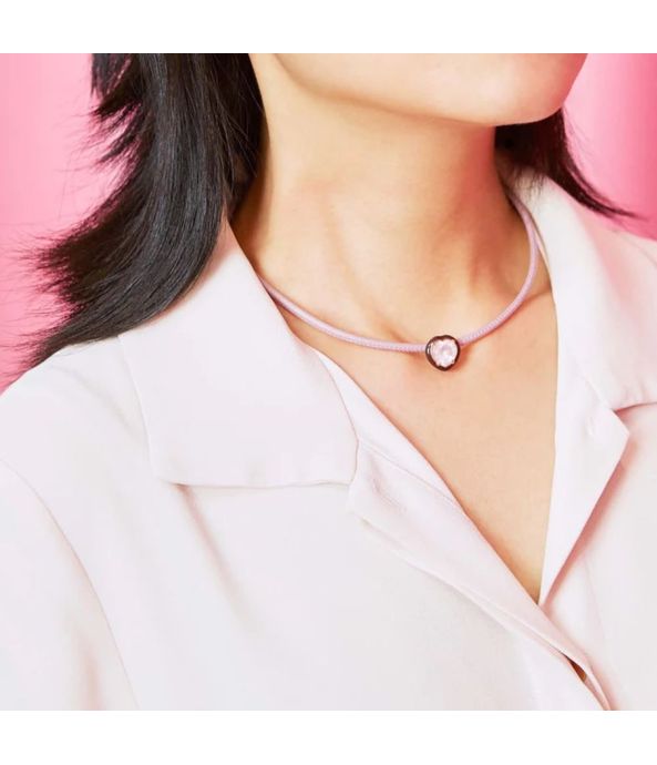 Colar-Bea-Bongiasca-pop-choker-chocolate-enamel-de-ouro-com-quartzo-rosa