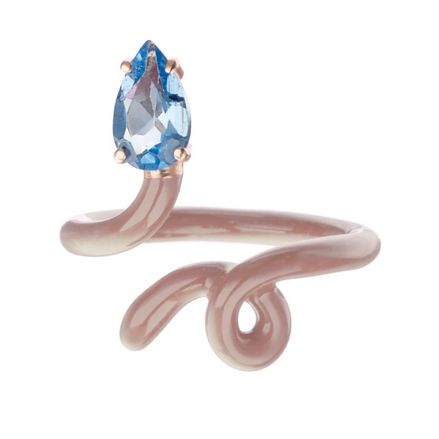 Anel-Bea-Bongiasca-baby-vine-warm-taupe-enamel-de-ouro-com-topazio