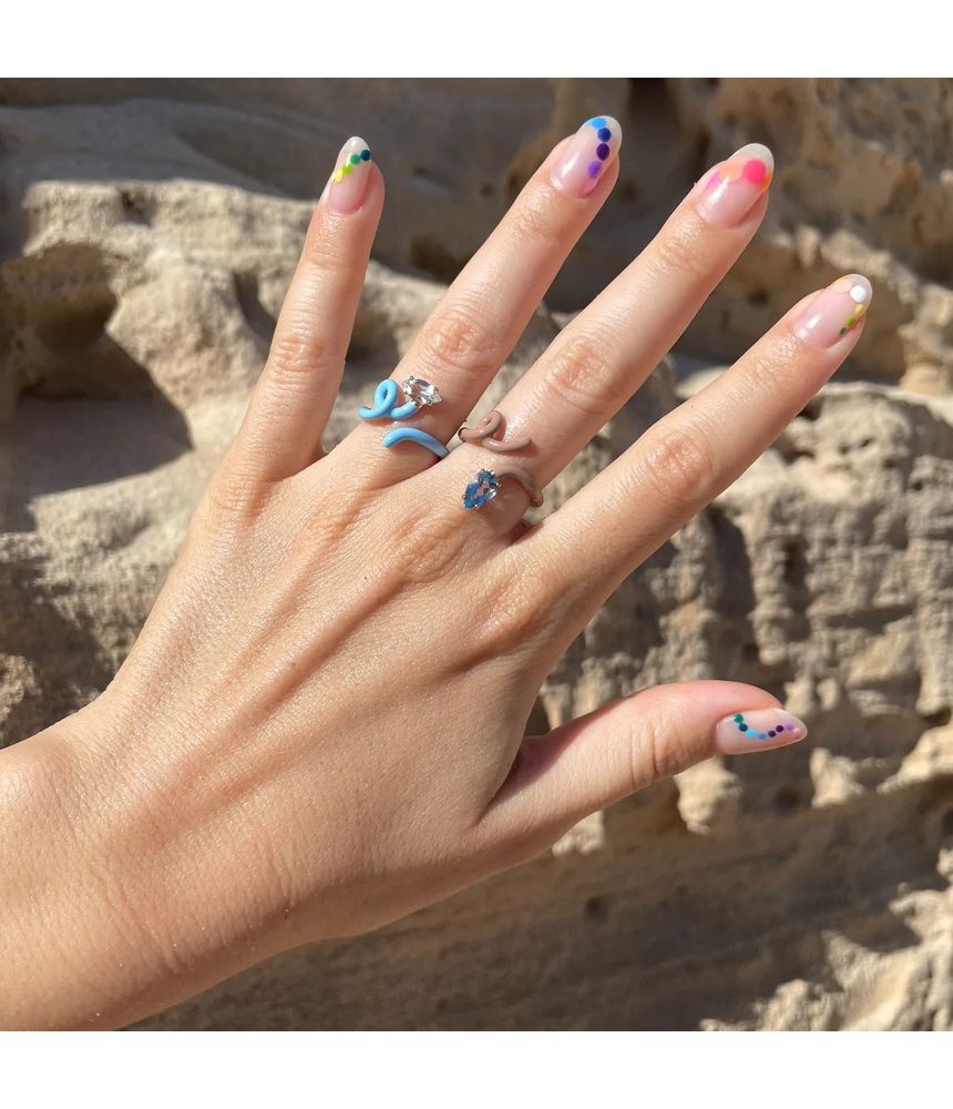 Anel-Bea-Bongiasca-baby-vine-warm-taupe-enamel-de-ouro-com-topazio