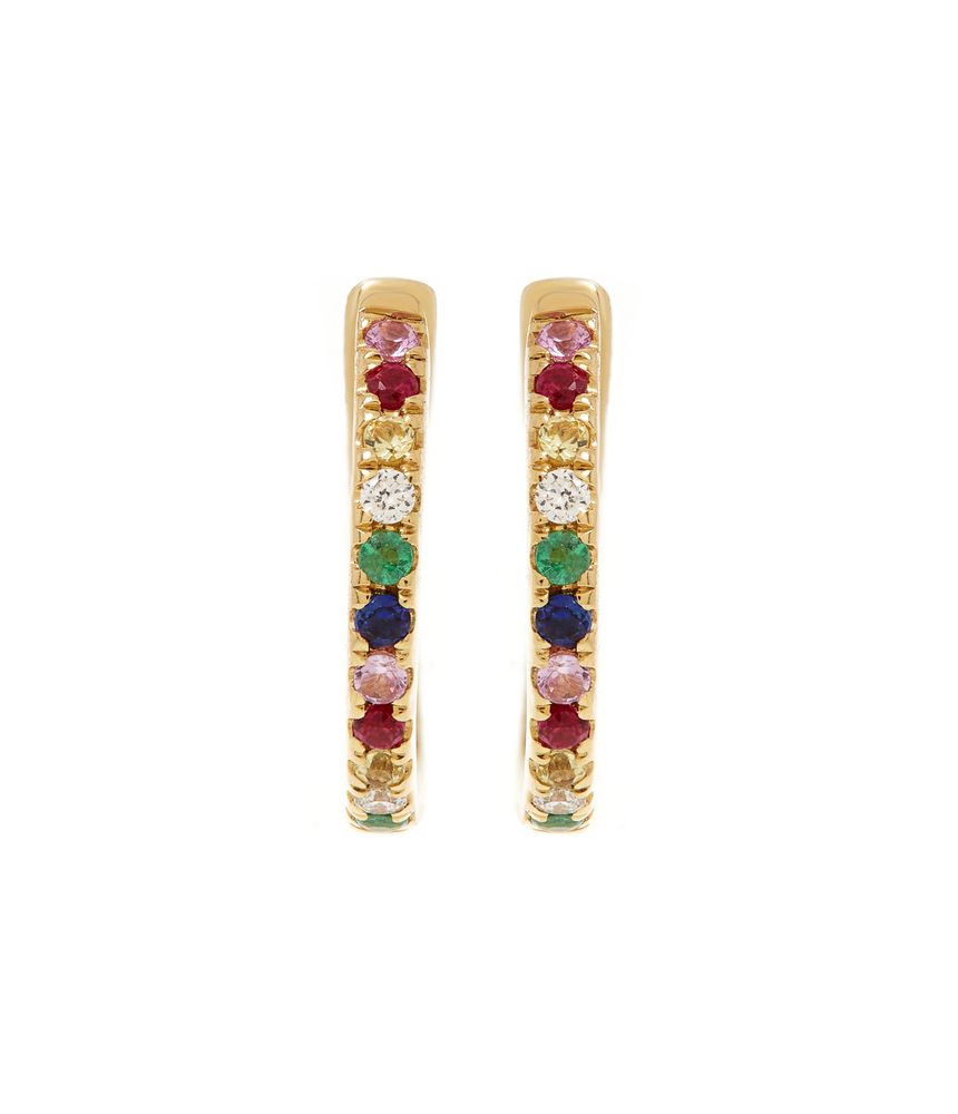 Brinco-argola-huggie-rainbow-de-ouro-com-safiras