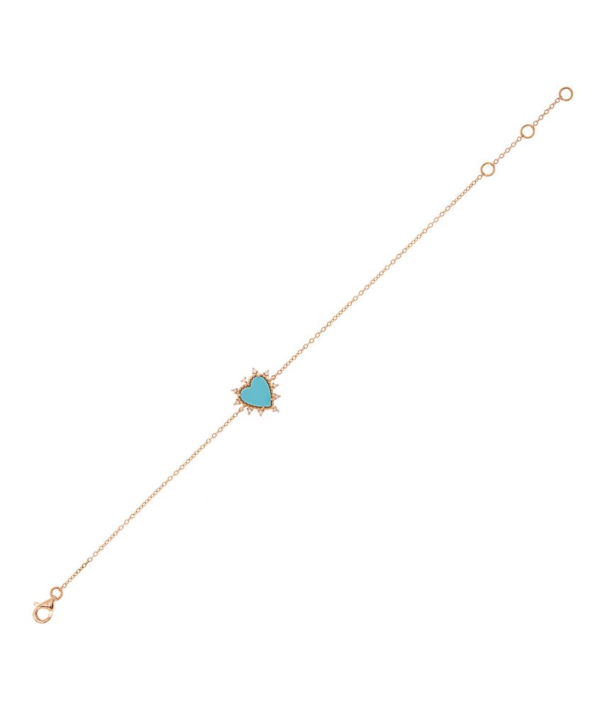 Pulseira-heart-on-fire-de-ouro-rosa-com-turquesa-e-diamantes