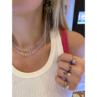 Colar-Bea-Bongiasca-B-beaded-multicolour-de-ouro-com-cristais