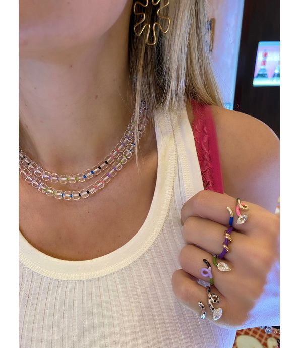 Colar-Bea-Bongiasca-B-beaded-multicolour-de-ouro-com-cristais