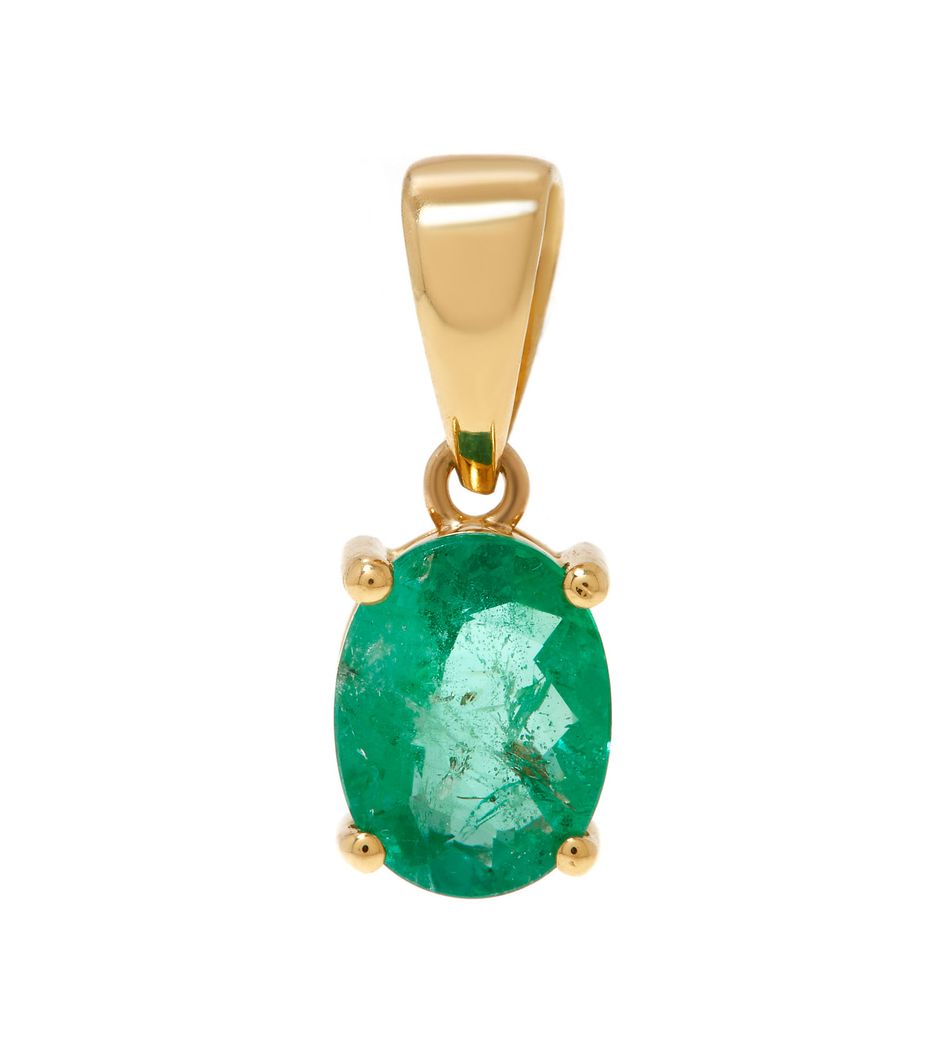 Berloque-para-colar-solitario-de-ouro-com-esmeralda Berloque-para-colar-solitario-de-ouro-com-esmeralda