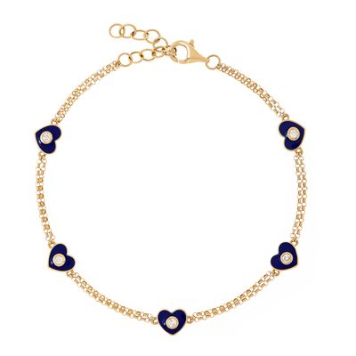 Pavé Heart Charm in Yellow Gold