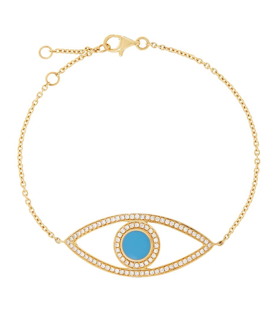 Pulseira-olho-grego-de-ouro-com-diamantes-e-esmalte Pulseira-olho-grego-de-ouro-com-diamantes-e-esmalte
