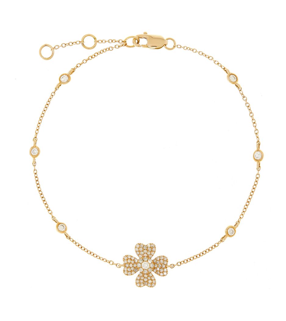 Pulseira-lucky-clover-de-ouro-com-diamantes Pulseira-lucky-clover-de-ouro-com-diamantes