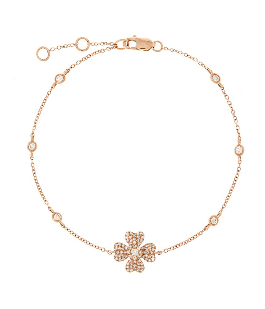Pulseira-lucky-clover-de-ouro-rosa-com-diamantes