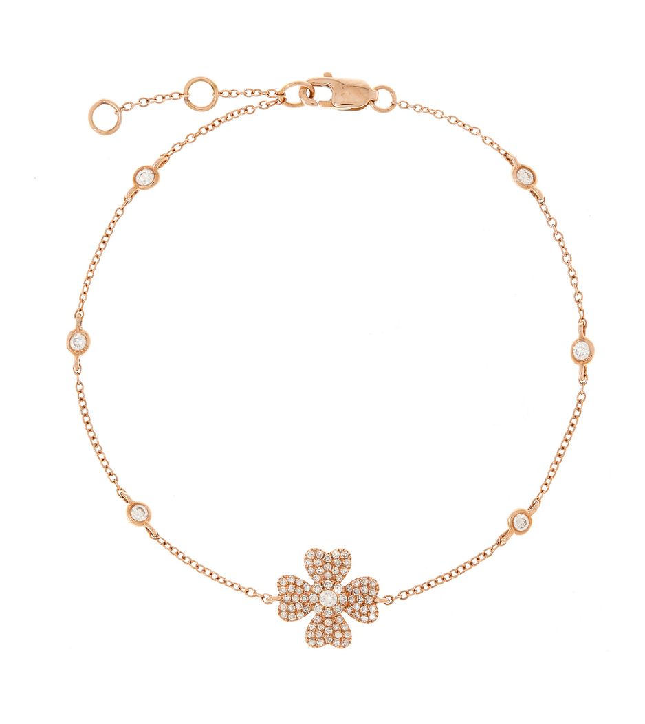 Pulseira-lucky-clover-de-ouro-rosa-com-diamantes Pulseira-lucky-clover-de-ouro-rosa-com-diamantes