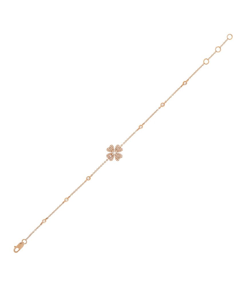 Pulseira-lucky-clover-de-ouro-rosa-com-diamantes