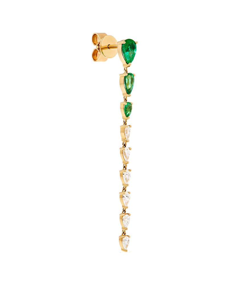 Brinco-unico-dripping-de-ouro-com-esmeraldas-e-diamantes