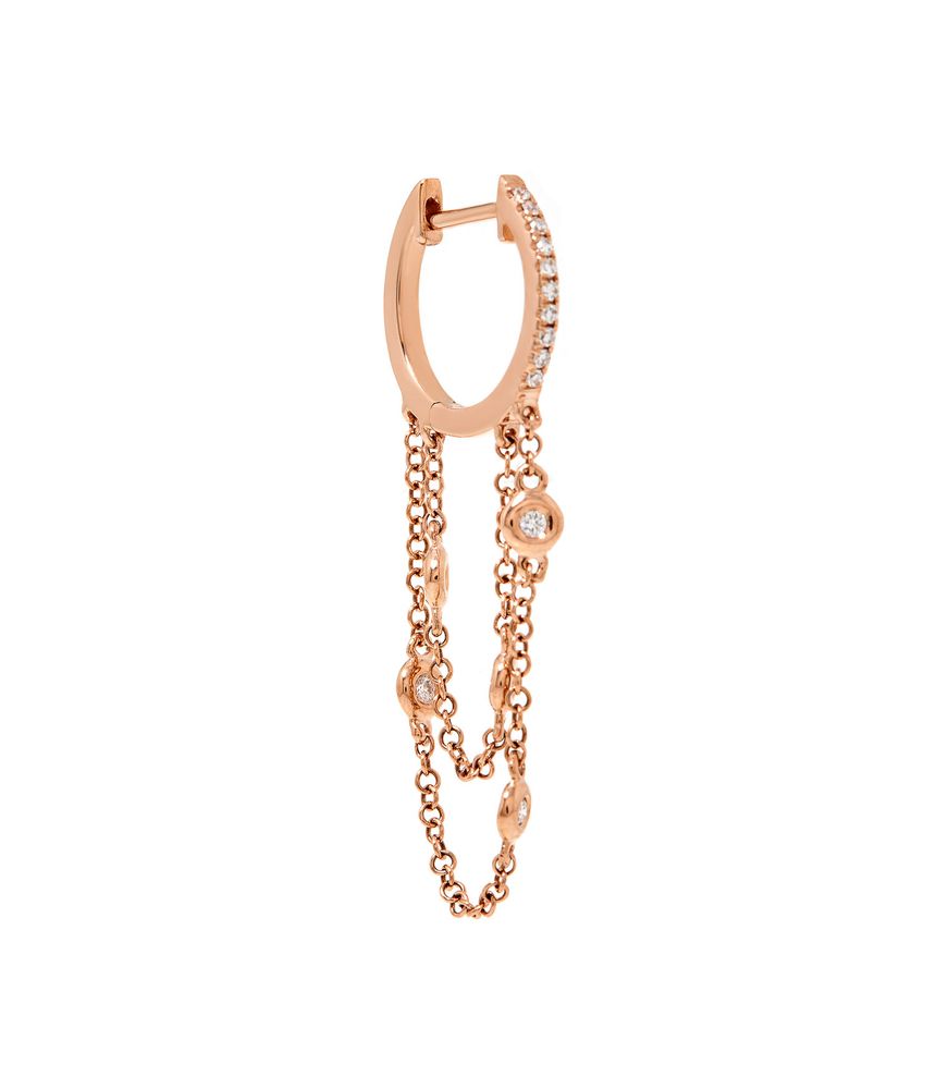 Brinco-argola-chain-unico-de-ouro-rosa-com-brilhantes