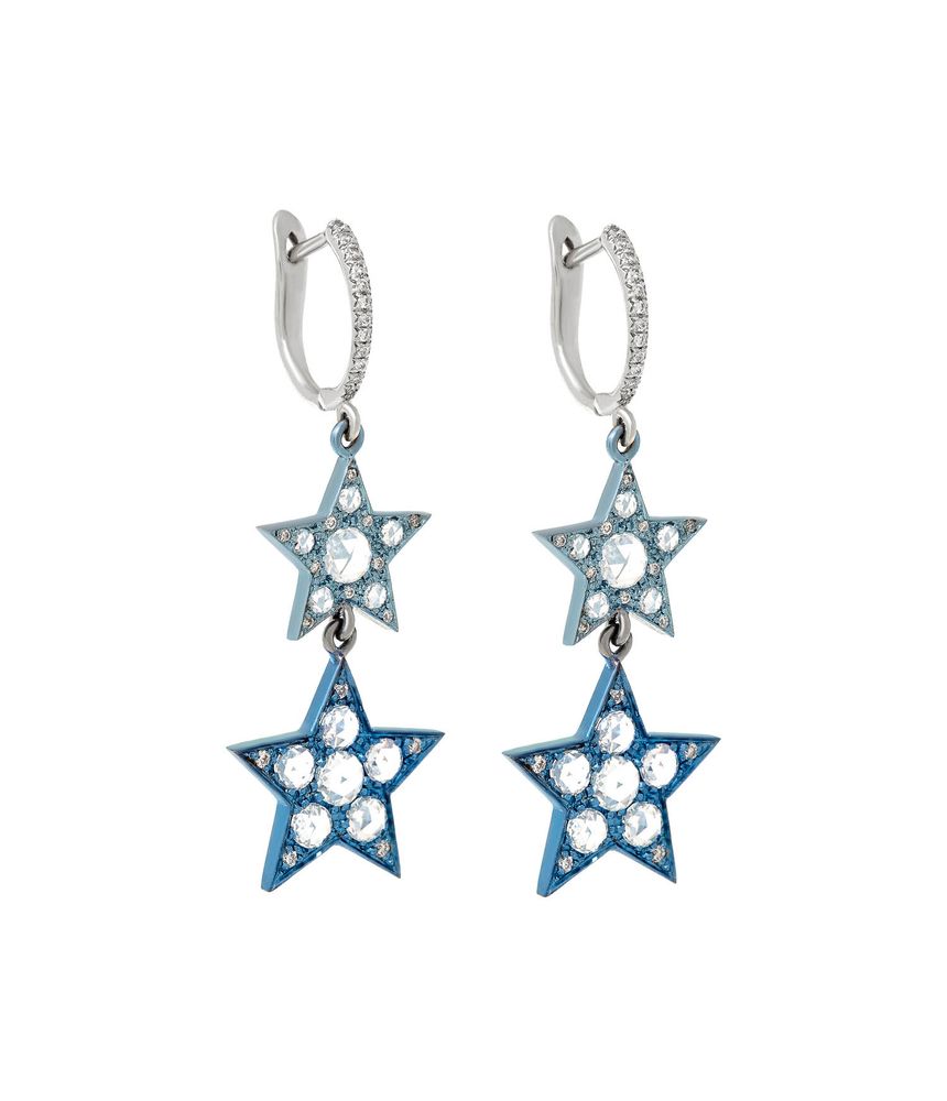 Brinco-Busatti-Milano-estrelas-de-ouro-branco-e-titanio-com-diamantes