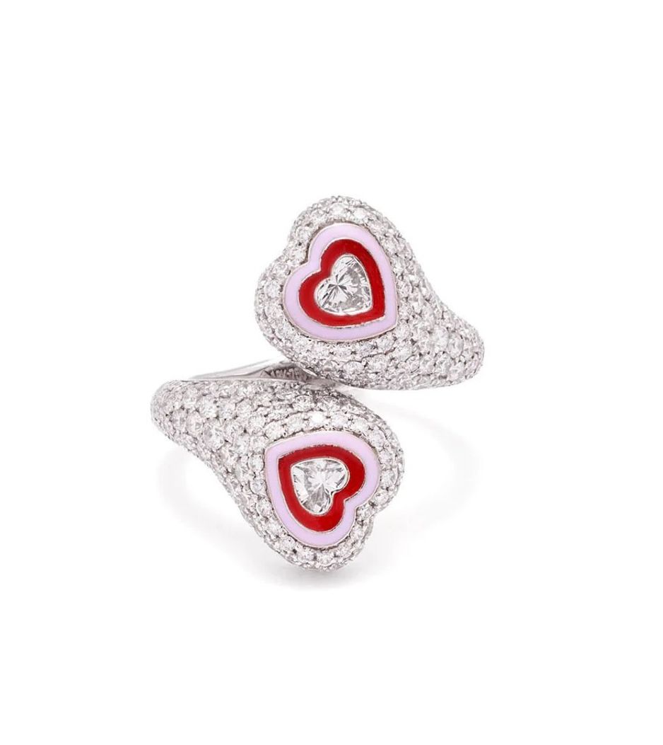 Anel-Kamyen-gemini-heart-de-ouro-branco-com-diamantes-e-esmalte