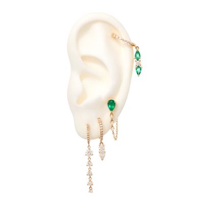 REF 1342 - PIERCING HÉLIX CRAVEJADO VERDE - Sereias de Vix