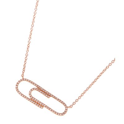 Colar-pendente-the-diamond-paper-clip-de-ouro-rosa