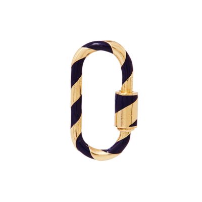 Berloque-Marla-Aaron-medium-lock-navy-enamel-de-ouro