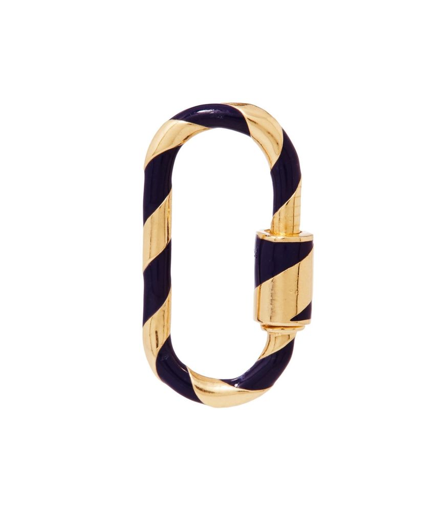 Berloque-Marla-Aaron-medium-lock-navy-enamel-de-ouro
