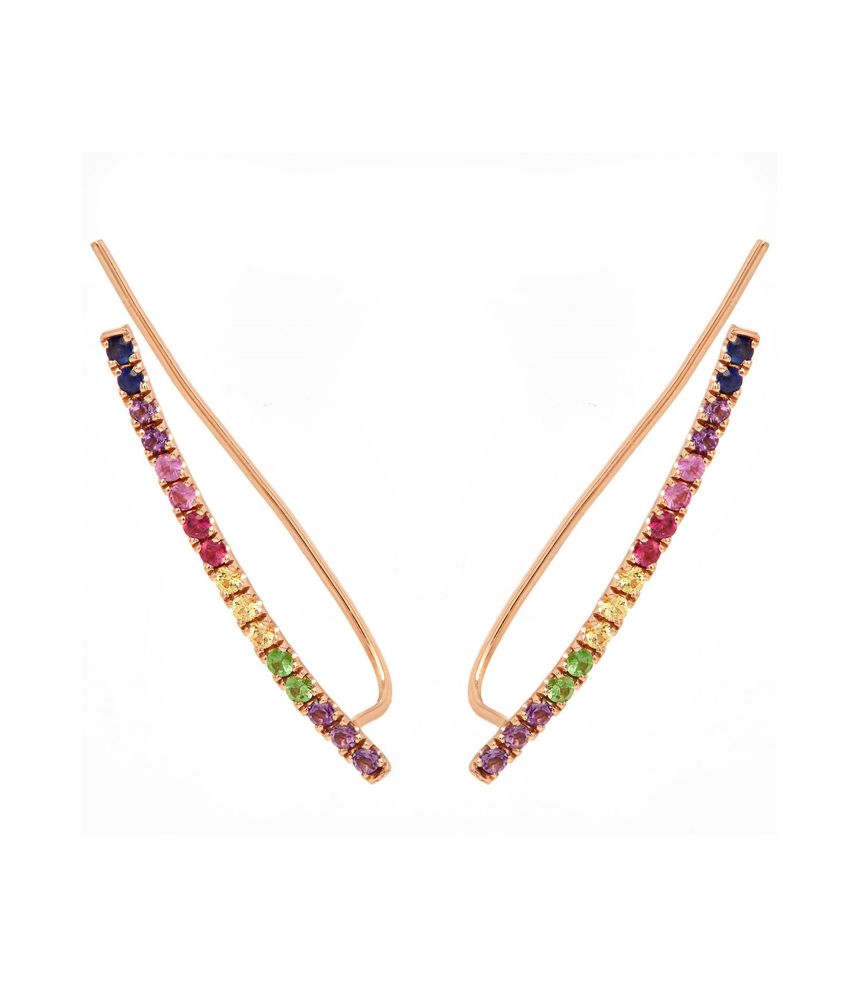 brinco-ear-cuff-de-ouro-rosa-com-safiras-coloridas