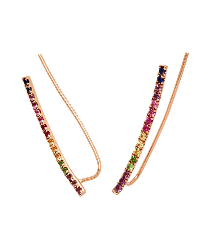 brinco-ear-cuff-de-ouro-rosa-com-safiras-coloridas