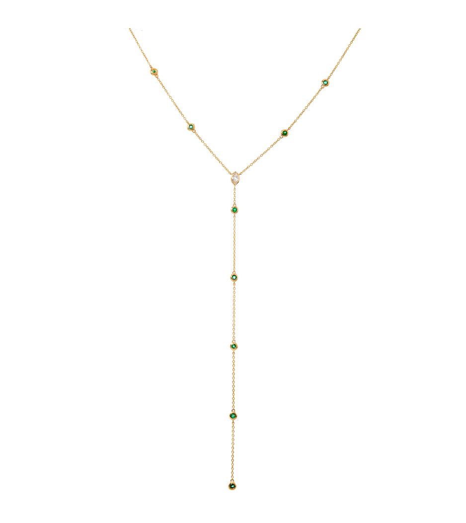 colar-gravatinha-lariat-de-ouro-com-esmeraldas-e-diamante colar-gravatinha-lariat-de-ouro-com-esmeraldas-e-diamante