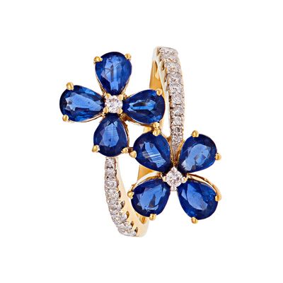 anel-feminino-flores-de-ouro-com-safiras-azuis-e-diamantes